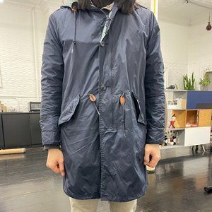 J Crew Dark Navy Rain Coat w/ Tag, Spare Buttons